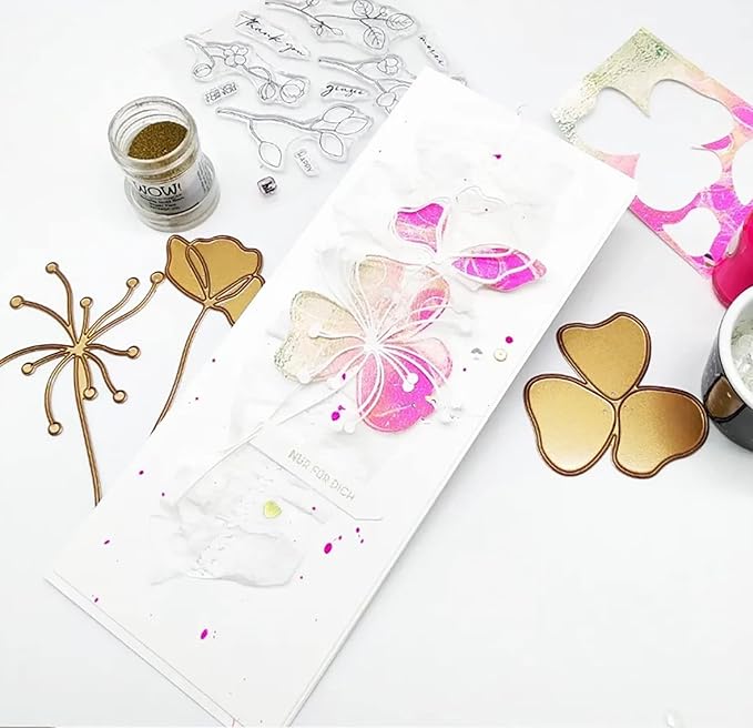 Lapoo Metal Cutting Die for Scrapbooking, 3D Backgrounds Frame New Cutting Dies DIY Album Card Making Decor Paper Craft Metal Die Cuts Party Wedding Decorations (Lotus Leaf A 4.8 x 3.6 in)