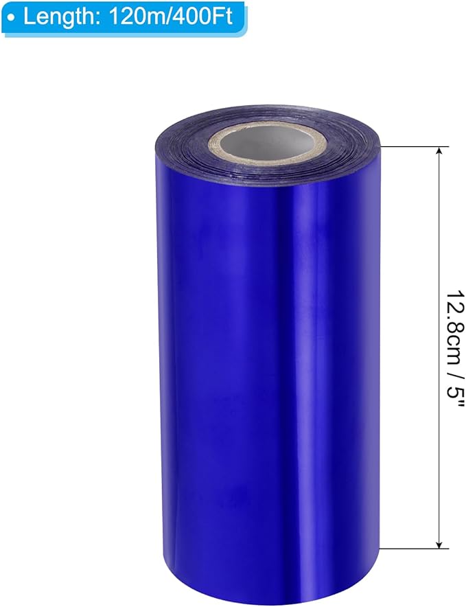 PATIKIL 5"x400Ft Hot Stamping Foil Paper, Heat Transfer Hot Stamping Paper Foil Roll for Leather DIY Logo Decor Craft Gift Package Scrapbook Card, Dark Blue