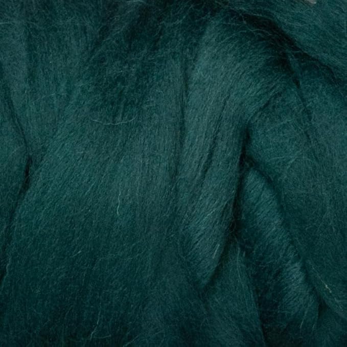 Kondoos Colored Natural Wool roving, 1 lb. Best Wool for Needle Felting, Wet Felting, handcrafts and Spinning. (English Green, 1 lb)