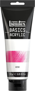 Liquitex BASICS Gesso Surface Prep Medium, 250ml (8.4-oz) Tube, White