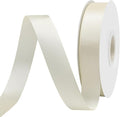 Ivory Satin Ribbon 1" X 50 Yards Solid Color Double Faced Ribbons Perfect for Crafts Wedding Decor Bow Making Arts Sewing and More