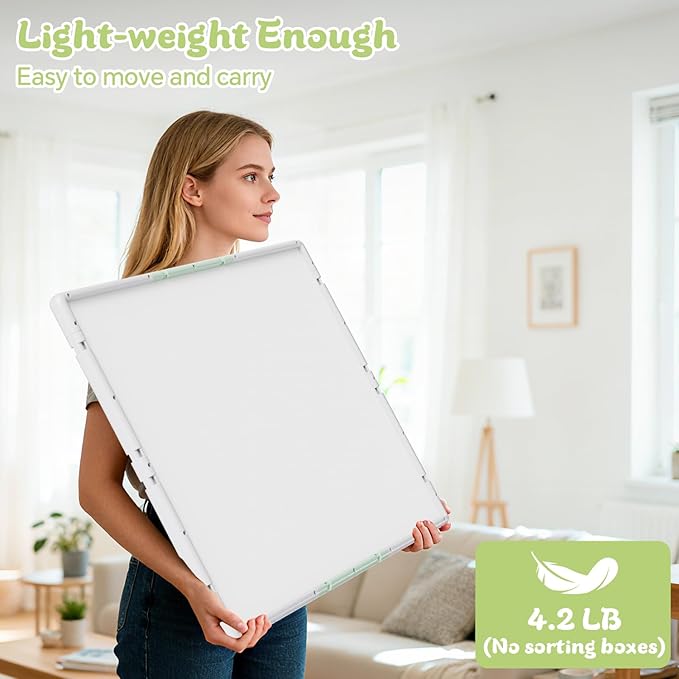 1500 Pieces Puzzle Board 3-in-1 Double-Sided & Rotating & Tilting, Plastic Puzzle Table with Sorting Boxes and PVC Cover, Portable Lazy Susan Jigsaw Puzzle Board for Adults, Gray Green