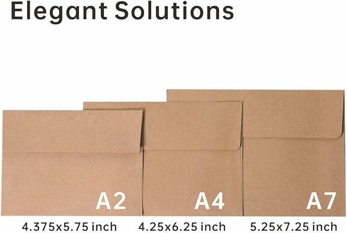 Keketer A7 Kraft 5x7 Envelopes 50 Pack Self - Seal, for 5x7 Cards, Weddings, Invitations, Baby Shower 5.25 x 7.25 Inches