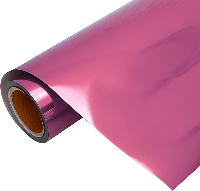 Threadart Metallic Light Pink Heat Transfer Vinyl Film | Custom Cut Roll 20" Wide by The Yard | Compatible with Venture Explore and Maker, Silhouette Cameo, & Large Format Cutters