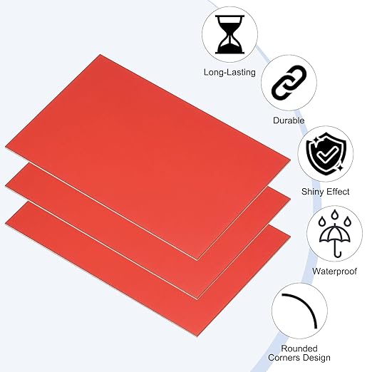 PATIKIL 6x10 Inch Anodized Aluminum Sheet Metal, 7Pcs Laser Plates Engraving Blanks 0.5MM Thin Rectangle for Crafting DIY House Laser Engraving, Silver/Black/Blue/Green/Yellow/Red/Purple