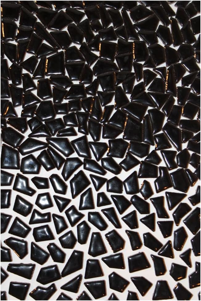 Ceramic Mosaic Tiles for Crafts & Art Projects 200 Grams Vibrant Colors Pieces Fit Together Like a Puzzle Endless Creative Ideas for Mosaic Art DIY Hobbies Small Sizes (Black White Gray)