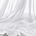 Horbaunal White Chiffon Fabric by The Yard, 5 Yard Continuous Sheer Fabric 59" Wide Soft Draping Fabric for Wedding Arch Draping Party Backdrop DIY Sewing