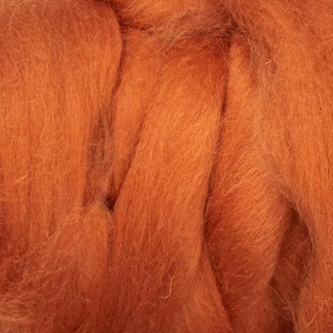 Kondoos Colored Natural Wool roving, 8 OZ. Best Wool for Needle Felting, Wet Felting, handcrafts and Spinning. (Ocher)