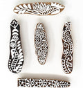 Mehndi Print Blocks Stylish Border Pattern Wooden Stamps - Handcarved Indian Textile Printing Blocks for Henna Mehndi Clay Pottery Hashcart® | Set of 5 |