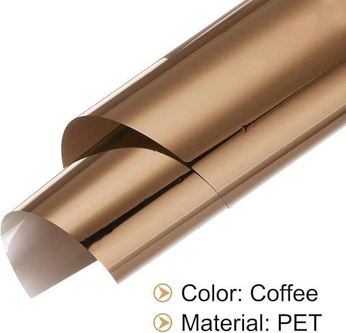 MECCANIXITY 50 Sheets Heat Reactive Foil, 20x29cm Coffee Foil Transfer Sheets Toner Reactive Foil Transfer Foil Sheets Hot Foil Stamping Paper for Crafts DIY Cardmaking Album Decoration
