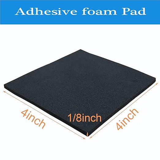 Rubber Adhesive Pads, 8 Pcs Closed Cell Foam Sheet Neoprene High Density Foam Anti Vibration Pads for Furniture Cars Speakers Black (4" x 4" x 1/8", 8 Pcs)