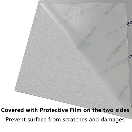 6061-T6 Aluminum Metal Sheet 12 x 12 x 1/8 Inch Plain Aluminum Plate Covered with Protective Film, 3mm Square Metal Plate Finely Polished and Deburred