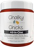 Chalky Chicks All-in-One Chalk Paint for Furniture or Cabinet - 4 Fl Oz - Matte Finish Poison Apple (Dark Red) for Metal, Wood Furniture Paint - No Sanding All-in-One for Home Decor & Crafts, USA Made