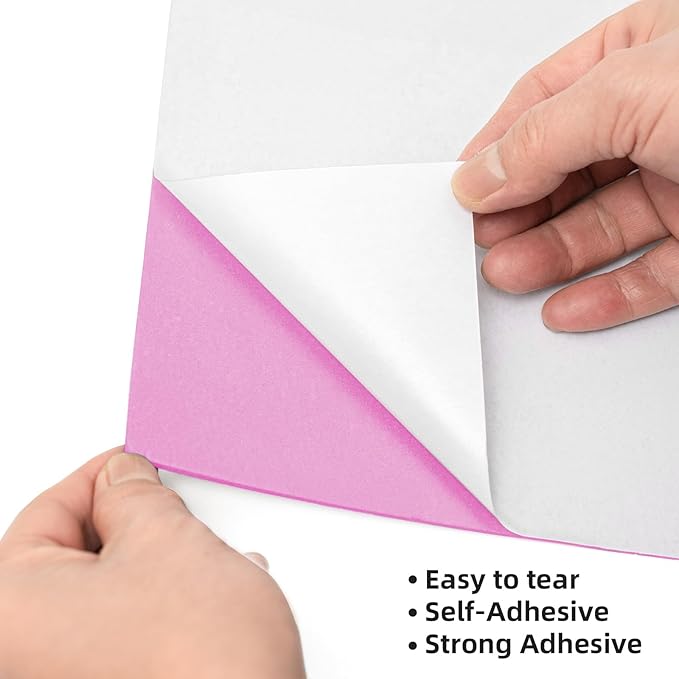 MEARCOOH Self Adhesive Foam Sheets, Pink 9x12 Inch 2mm Sticky Eva Foam Paper for Crafts Cardmaking Photo Frames Classroom Scrapbooking Christmas Crafts (Pink 10 Sheets)