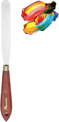 MECCANIXITY Pack of 1 Palette Knife No.17, 9.1" Long Palette Knives with Stainless Steel Flexible Spatula Pallet Knife and Wood Handle for Scraping, Mixing, Oil Acrylic Painting Canvas