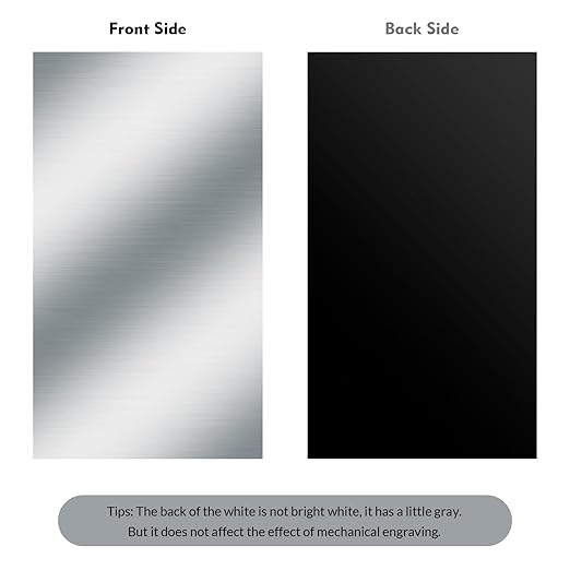 Laser Engraving Blank Silver ABS Double Color Plastic Sheet, 11.8x6.49x0.05 inch Materials Double Color Plastic Sheet for Interior Signs, Badges, DIY Carving Pack of 12 (Silver)