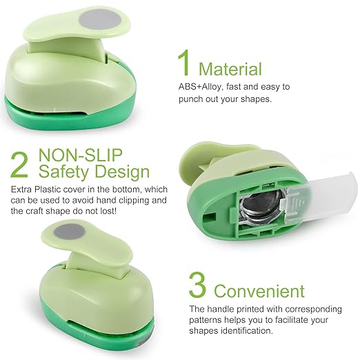 UCEC Circle Cutter, 3 Pcs Circle Punch, 2 + 1 + 5/8 Inch Craft Hole Punch, Paper Cutter for Crafting Hole Punch for Paper Crafting Card, Making Scrapbook Craft, DIY Office Supplies