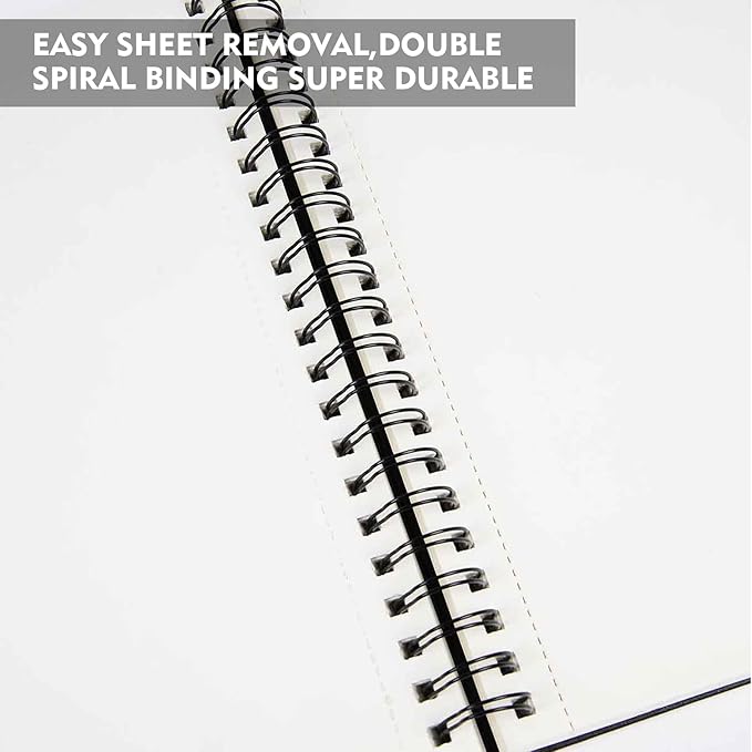 Conda 8.5"x11" Hardbound Sketch Book, Double-Sided Hardcover Sketchbook, Spiral Sketch Pad, Durable Acid Free Drawing Art Paper for Adults