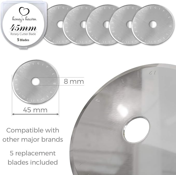 Rotary Cutter Set lavender - Quilting Kit incl. 45mm Fabric Cutter, 5 Replacement Blades, A3 Cutting Mat, Acrylic Ruler and Craft Clips - Ideal for Crafting, Sewing, Patchworking, Crochet & Knitting