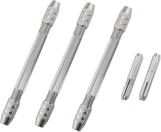 3PCS 0.3-3.2mm Double Ended Pin Vise DIY Hand Drill Pin Vise Drill Jewelry Making Tools Resin Drill Wire Twisting Tools for DIY Hairpin Keychain Bracelets Necklace
