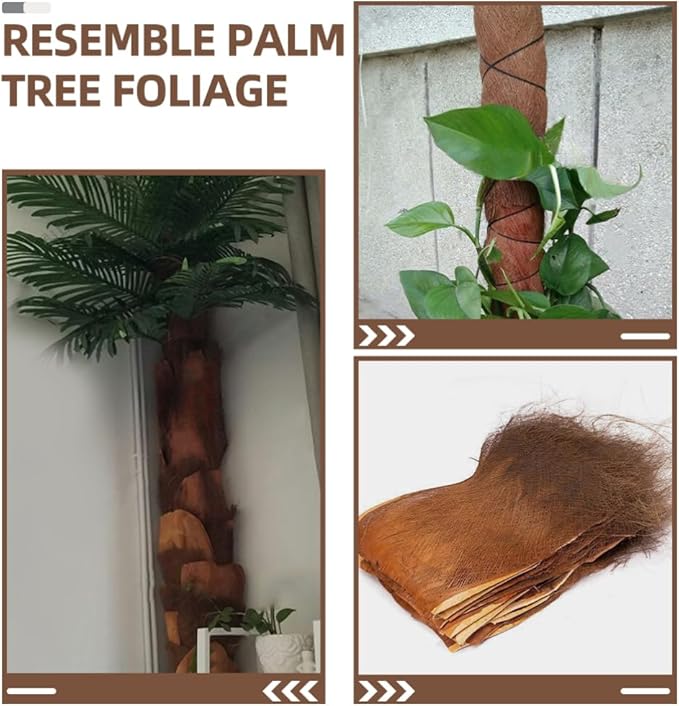 Cabilock 5PCS Realistic Artificial Palmae Bark Garden Decor Plant Accessory Home Decor Coconut Tree Barks Crafts for Displaygardens Landscaping