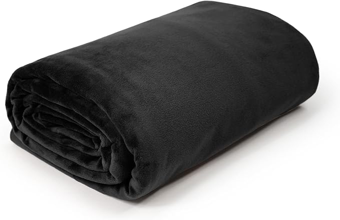 kullaloo Plush Fabric | 2 Yard Solid Black Minky Fabric for Sewing | Super Soft Cuddle Material | for Quilt Backing, Throw Blankets, Pillows, Dog Bed, Stuffed Animals, Costumes, Apparel & More