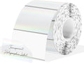 3x2 Inch Transparent Holographic Thermal Labels Stickers, Clear Self-Adhesive Direct Thermal Labels, Perforation Line Design& Waterproof- 200 Sheets