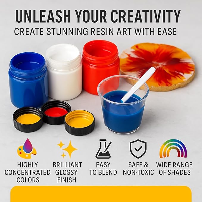 BALTIC DAY – 10 Pigment Paste for Epoxy Resin [20g] – Opaque Epoxy Colorant, Liquid Dye & Mica Powder for DIY Resin Art, Molds, Coasters, Tumblers, Jewelry Making & Wood Projects