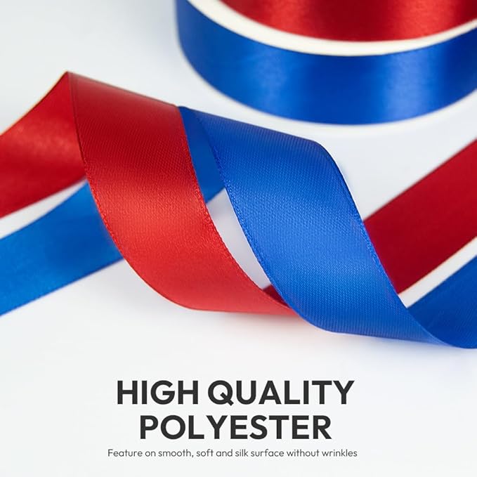 KMER LIFE 1 Inch Wide x 50 Yards Black Single Faced Polyester Satin Ribbon for Wedding Decor, Wreath, Crafts, Gift Wrapping & Other Projects