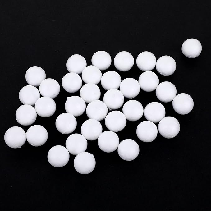 cobee 200 Pcs White Craft Foam Balls, 0.6-inch Round Foam Balls, Small Foam Balls Polystyrene Craft Balls for Handmade DIY Crafts, and Holiday Party Decorations
