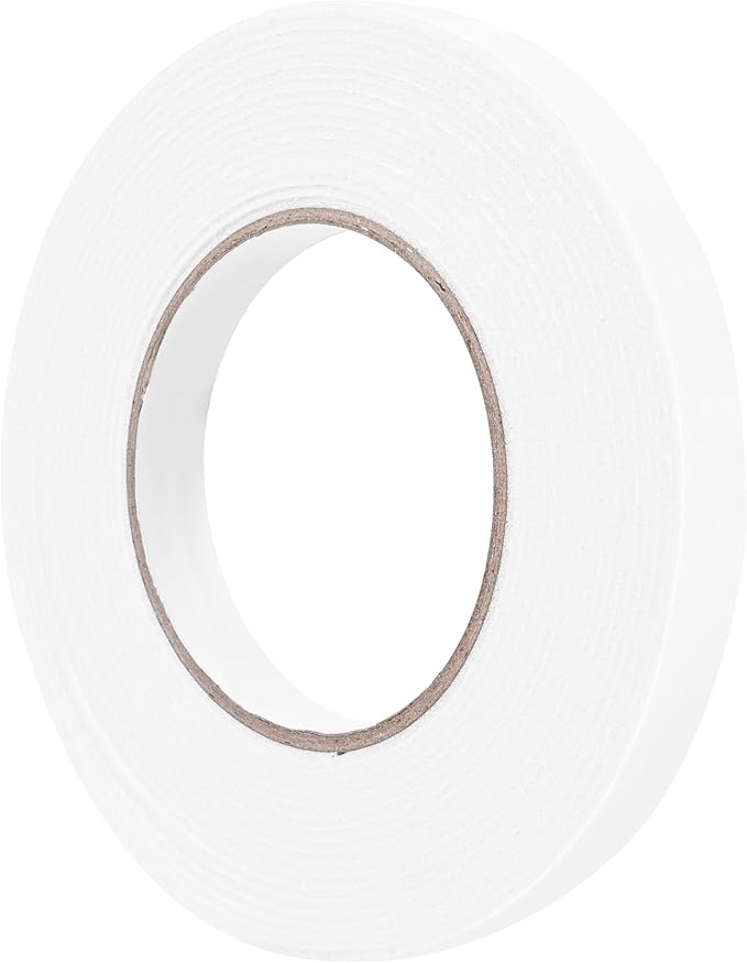 ToLanbbt Double Sided Foam Tape 0.5In x 20FT, Mounting Tape Heavy Duty, Strong Adhesive Weatherproof Seal Strips for DIY Craft Picture Poster, Car & Gap Filling Mountings, Home Office Decor (White)