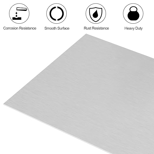 6061 T651 Aluminum Sheet Metal 10 x 14 x 1/8 (0.125”) Inch Flat Plain Aluminum Plate Covered with Protective Film, Heat Treatable Rectangle 3MM Aluminum Metal Plate for Crafting, Industrial