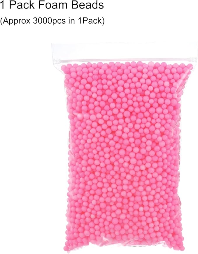 MECCANIXITY Foam Beads Foam Balls 7-9mm for Wedding and Party Decorations, Tiny Packing Balls, Arts DIY Crafts Supplies (Light Pink,1 Pack Approx 3000pcs)