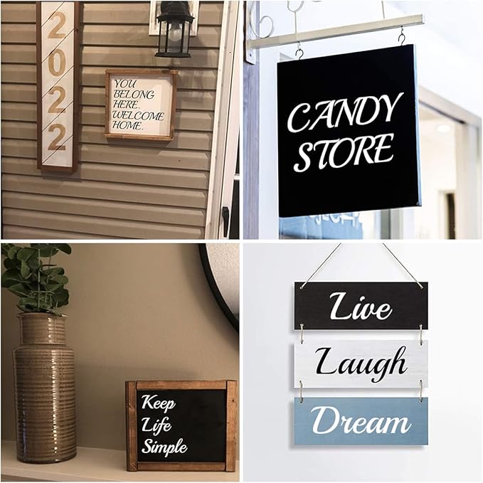 3 Inch Alphabet Letter Stencils for Painting - 70 Pack Letter and Number Stencil Templates with Signs for Painting on Wood, Reusable Cursive Letters Stencils for Chalkboard Wood Signs & Wall Art