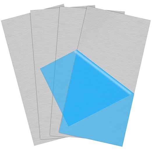4Pack 6061 T651 Aluminum Sheet Metal 5 x 10 x 1/8 (0.125”) Inch Plain Thin Aluminum Plate Welding Practice kit for Beginners, Heat Treatable Rectangle 3MM Aluminum Metal Plate for Welding, Industrial