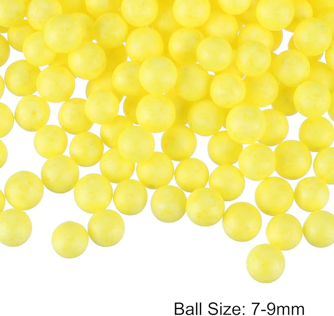 MECCANIXITY Foam Beads Foam Balls 7-9mm for Wedding and Party Decorations, Tiny Packing Balls, Arts DIY Crafts Supplies (Light Yellow,1 Pack Approx 3000pcs)