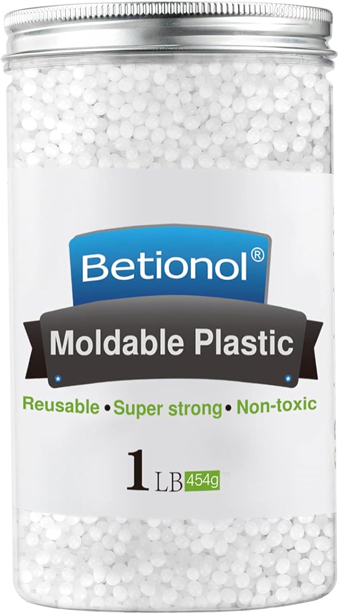 Betionol Moldable Plastic Clay, 1Lb/16oz White Modeling Clay Thermoplastic Beads for DIY Modeling Making Creative Activity, Good Creating Teaching Kits for Adults or Kids