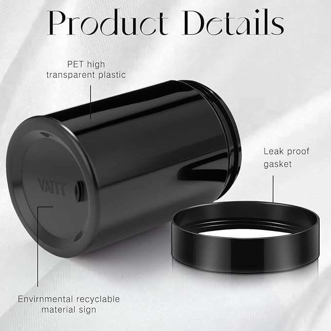 SATINIOR 24 Pieces Empty Clear Plastic Jars with Lids Round Storage Containers Wide Mouth for Beauty Product Cosmetic Cream Lotion Liquid Butter Craft and Food(Black,10 oz)
