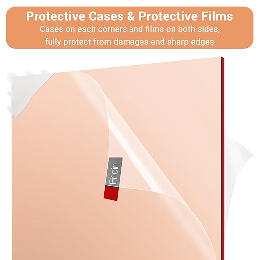 Enoin 2pcs 12 x 12 Inch Rose Gold Acrylic Sheet Mirror Plexiglass Sheet 1/8 inch Thick, Mirrors for Wall Home and Commercial Use, DIY Craft, Wall Decor