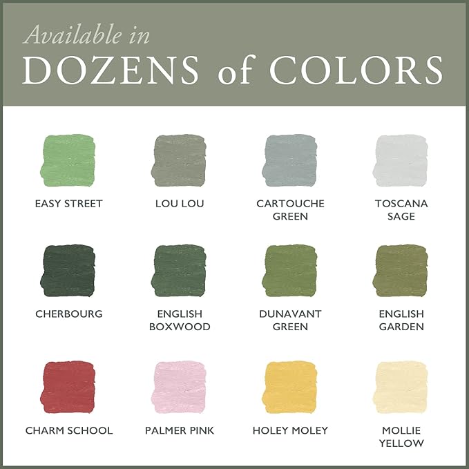 AMY HOWARD AT HOME Chalk-Based One Step Paint for Furniture, Cabinetry, Decor, Finish, and More | No Stripping, Sanding, or Priming | Dark Base | 32 Ounce | English Boxwood