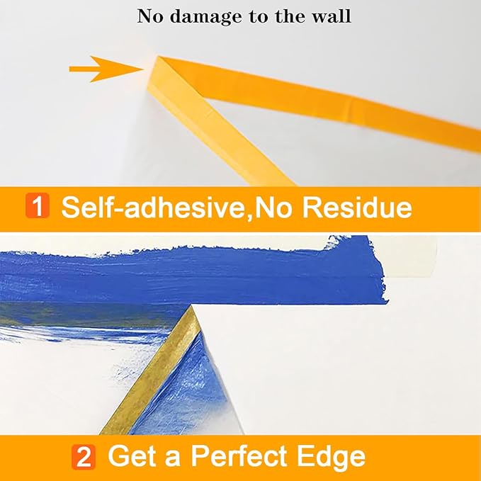 6 Pack Protective Masking Film with Tape 5 x 65 Ft Car Painters Plastic Sheeting Roll Tape and Drape Masking Film for Automotive Painting Covering Frames, Furniture, Auto Body