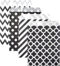 KEYYOOMY 200 Pcs Black Candy Buffet Bags - Small Polka Dot Paper Treat Bags for Wedding & Birthday Party (5 x 7 inch)
