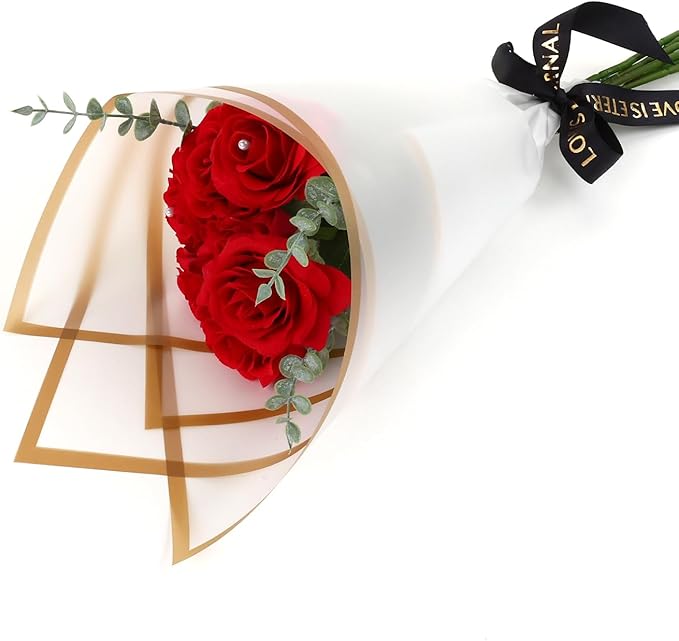 FUHITIM 20 Sheets Flower Wrapping Paper - Waterproof Floral Bouquet Wrapping Paper, Florist Supplies Packaging Paper for Wedding Birthday Gift DIY (Fog Color)