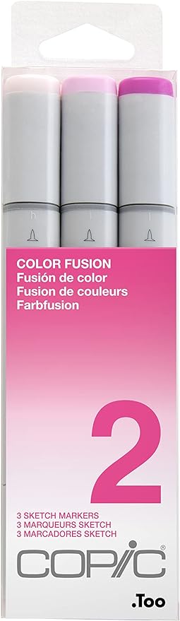 Copic Sketch, Alcohol-based Markers, 3pc Set, Color Fusion #2, Pink