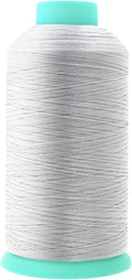 Mandala Crafts Bonded Nylon Thread Silver Heavy Duty Sewing Threads - 2843 YDs Size 46 210D T45 Tex 45 Thread for Leather Jeans Weaving Outdoor Marine Upholstery Threads