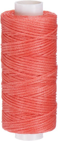 uxcell Leather Sewing Waxed Thread, 55 Yards / 50m 0.8mm 150D Flat Polyester All-Purpose Threads for Leather Crafts, Bookbinding, Dark Pink