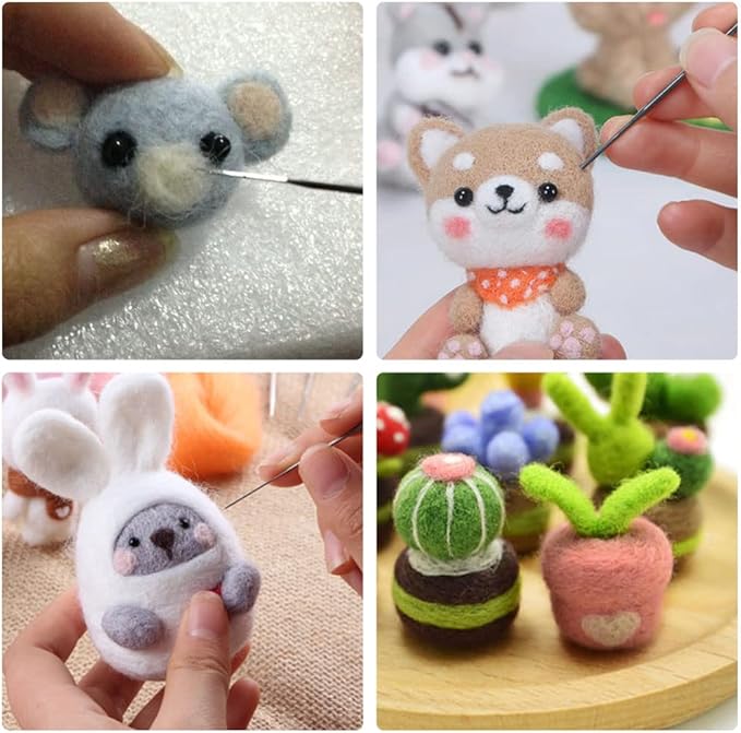 Needle Felting Kit, Needle Felting Wool Roving Set, Needle Felting Starter Kit Wool Felt Tools for Felting Wool DIY Craft Materials Needle Felting Supplies (36 Colors)