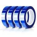 4 Rolls 10mm x16m(52FT) Blue Heat Tape High Temperature Heat Resistant Tape Heat Transfer Tape for Heat Sublimation Press Vinyl,No Residue