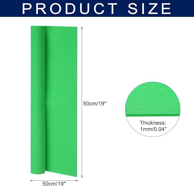 MECCANIXITY Foam Sheets Crafts 19x19 Inch 1mm EVA Craft Foam Paper Foam Sheets for Crafts Projects DIY Cosplay Modeling, Jade Green