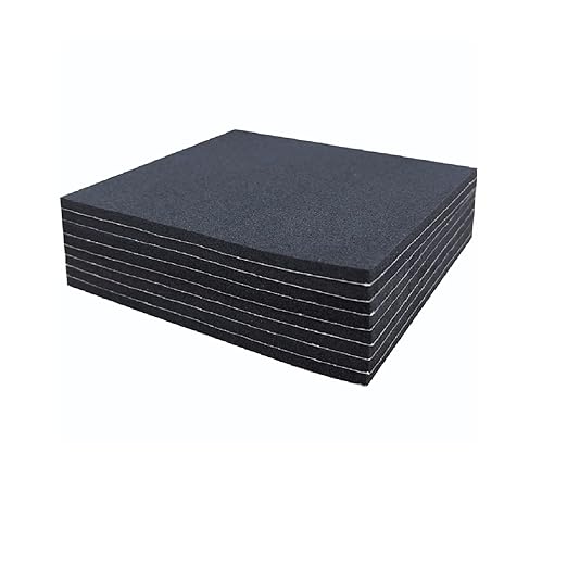 Rubber Adhesive Pads, 8 Pcs Closed Cell Foam Sheet Neoprene High Density Foam Anti Vibration Pads for Furniture Cars Speakers Black (4" x 4" x 1/8", 8 Pcs)